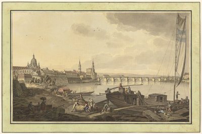 Dresden vanaf de oevers van de Elbe door Adrian Zingg