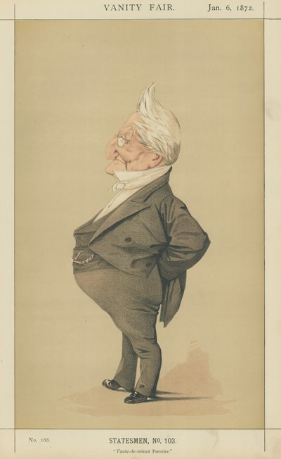 Adolphe Thiers (kleurenlitho) door Adriano Cecioni