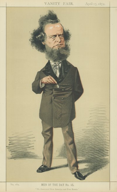 William Hepworth Dixon (kleurenlitho) door Adriano Cecioni