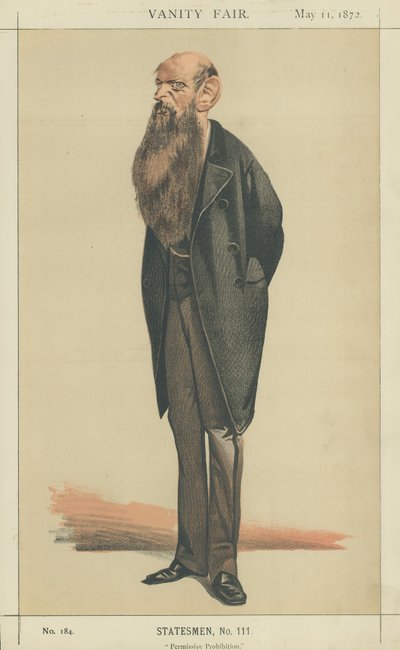 Sir Wilfrid Lawson (kleurenlitho) door Adriano Cecioni