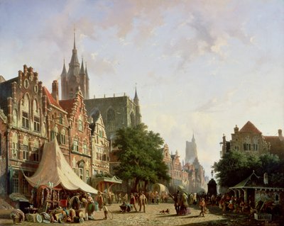 Nederlandse Straatscène door Adrianus Eversen