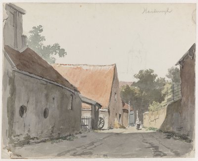 Gezicht op een straatje te Harderwijk door Adrianus Eversen