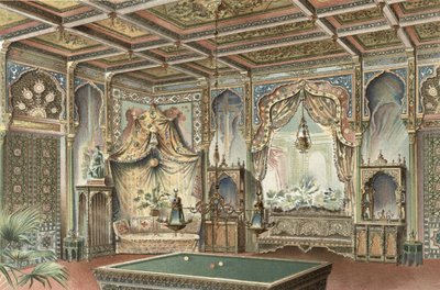 Een Moorse biljartkamer, illustratie uit 