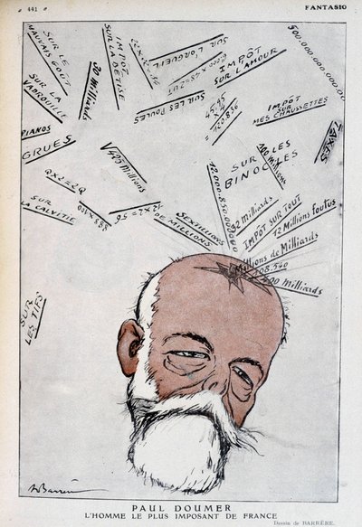 Cartoon van Paul Doumer - Illustratie door Adrien Barrere (1877-1931) in 