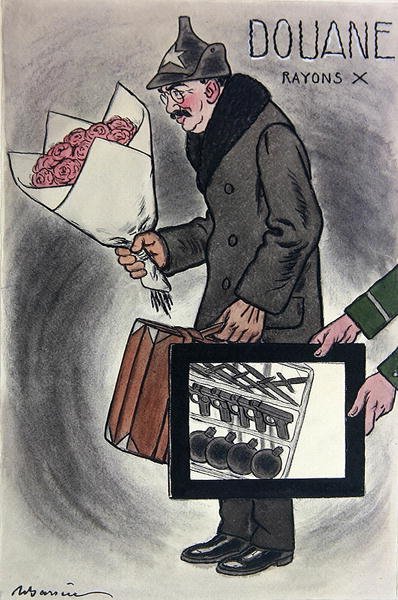 Cartoon van de Sovjet Ambassadeur in Frankrijk, Valerian Devgalevsky, uit het Franse tijdschrift 