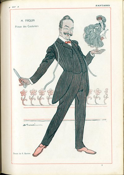 Fantasio: Beroepen, Mode - Kleermaker Couturier, Paquin, 15/06/1907 (gravure) door Adrien Barrere