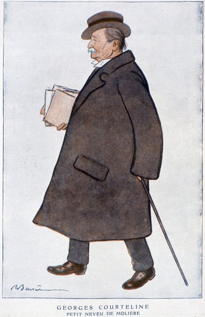 Portret van Georges Courteline. Tekening door Barrère - in Fantasio, februari 1922. door Adrien Barrere
