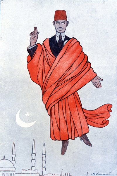 Portret van Pasha Mustafa Kemal (Kamal Ataturk) door Adrien Barrere