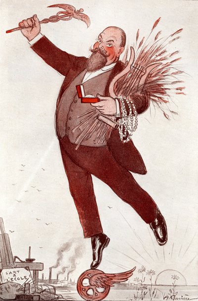 Portret van de dichter en politicus Maurice Couyba (1866-1931) (Maurice Boukay) - Tekening door Adrien Barrere (1874-1931) uit 