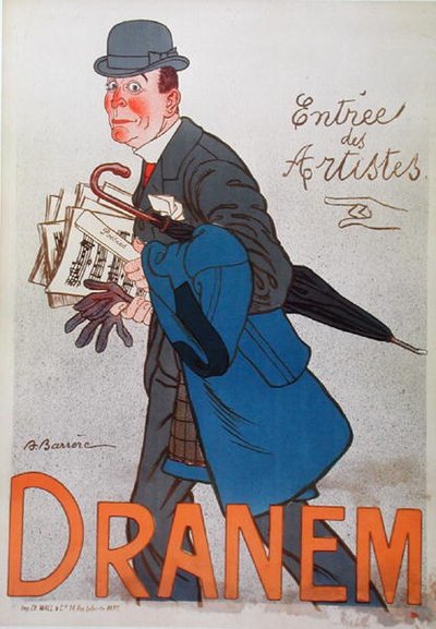 Poster met afbeelding van Dranem (1869-1935) door Adrien Barrere