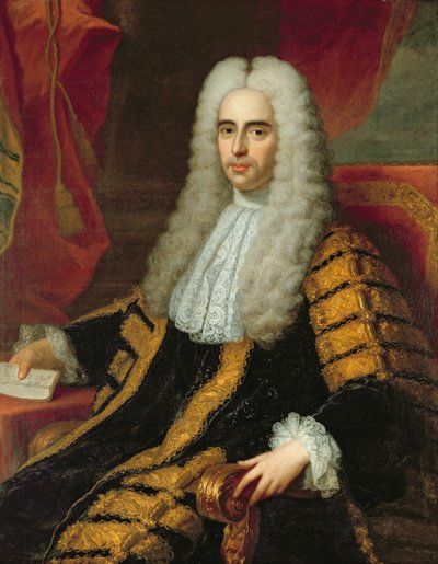 Portret van Rt Hon John Methuen als Lord Chancellor van Ierland door Adrien Carpentiers
