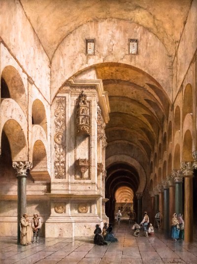 Interieur van de moskee van Córdoba door Adrien Dauzats
