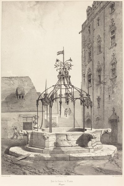 Put van het Kasteel van Nantes, Bretagne door Adrien Dauzats after Léon Gaucherel
