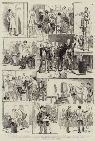 In een Parijse kunststudio door Adrien Emmanuel Marie