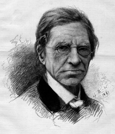 Portret van Emile Littre (1801-1881), Franse filoloog, arts en politicus. Gravure door Adrien Marie in 