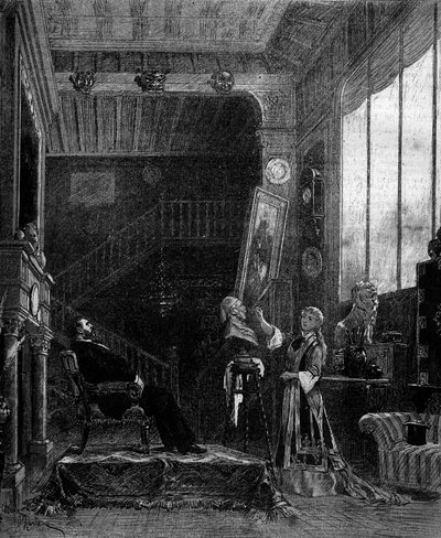 Theatrale voorstelling: Le nabab door Alphonse Daudet en Pierre Elzear met Blanche Pierson (Felicia Ruys) en Adolphe Dupuis (Jansoulet). Parijs, Theatre du Vaudeville door Adrien Emmanuel Marie