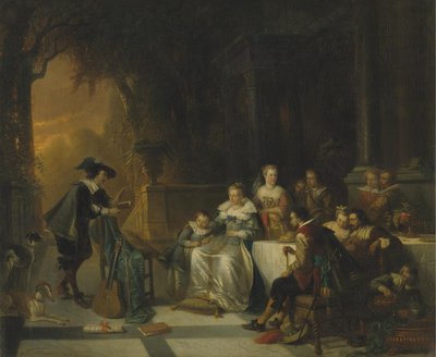 John Dryden Leest een van Zijn Gedichten Voor aan het Hof, 1869 door Adrien Ferdinand de Braekeleer