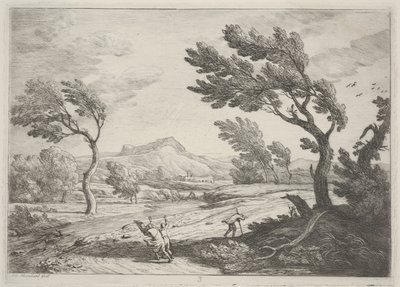 Landschap met Reizigers in een Sterke Wind, c.1753 door Adrien Manglard