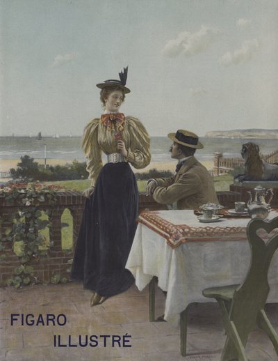 In Villers-sur-Mer. Omslag van Le Figaro Illustre, juli 1897 door Adrien Moreau