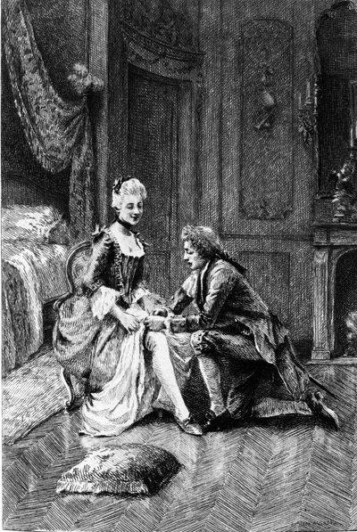 Gravure door Adrien Moreau (1843-1906) ter illustratie van 