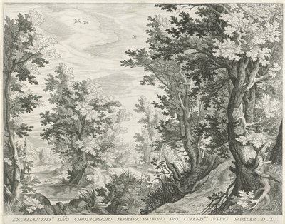 Boslandschap door Egidius  Sadeler (II)