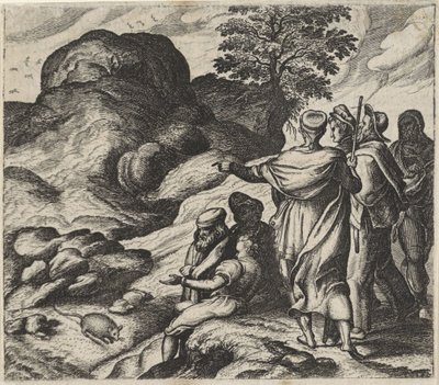 Fabel van de barende berg door Egidius  Sadeler (II)