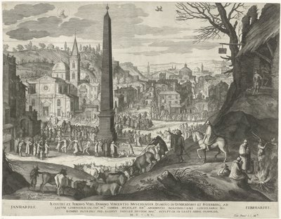 Januari en februari door Egidius  Sadeler (II)