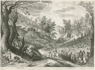 Maart en april door Egidius  Sadeler (II)