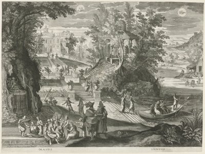 Mei en juni. De twaalf maanden in zes Italiaanse landschappen (series title) door Egidius  Sadeler (II)