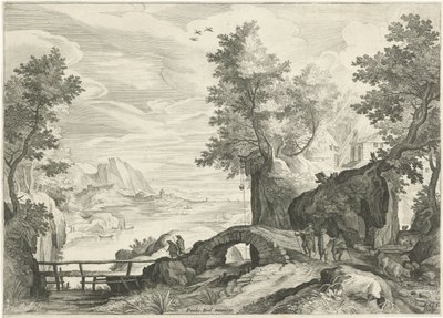 Rivierlandschap door Egidius  Sadeler (II)