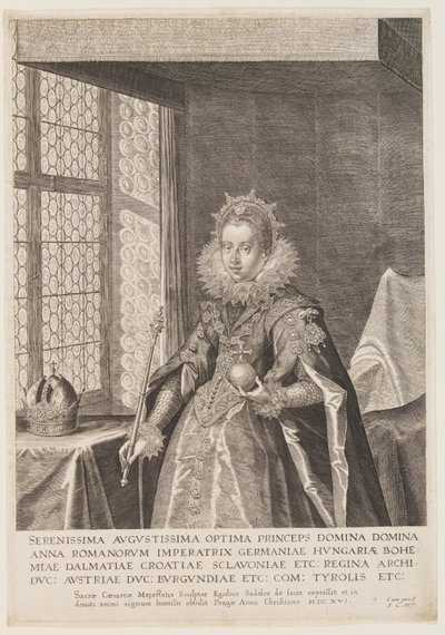 Anna, vrouw van keizer Matthias door Aegidius Sadeler II
