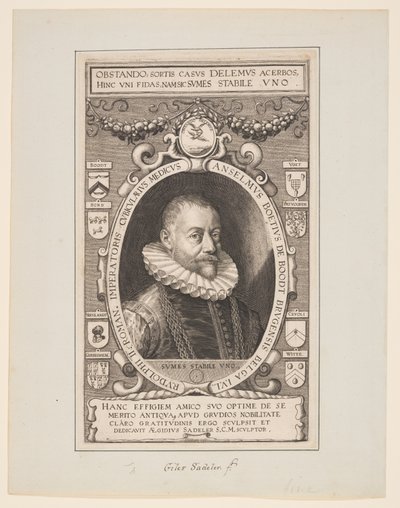 Anselm Boethius de Boodt, lijfarts van Rudolph II door Aegidius Sadeler II