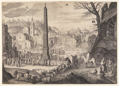 Januari/februari, van De Twaalf Maanden door Aegidius Sadeler II