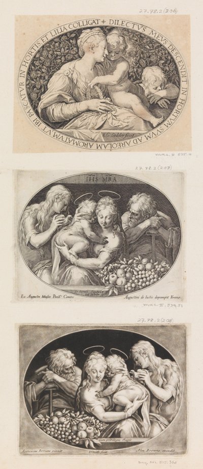 Madonna en Kind met St. Johannes door Aegidius Sadeler II