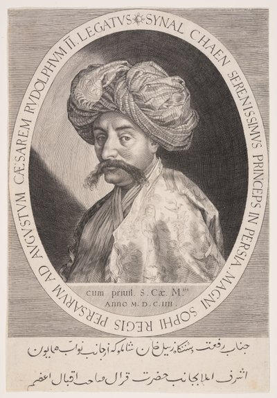 Synal Chaen (Zeynal Khan Shamlu), Perzisch ambassadeur in Praag door Aegidius Sadeler II