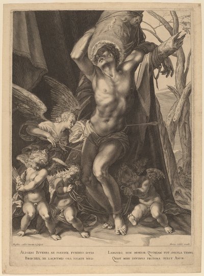 Het martelaarschap van Sint Sebastiaan door Aegidius Sadeler II
