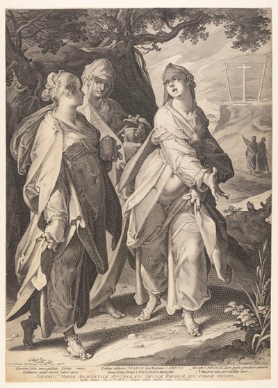 De drie vrouwen keren terug uit het graf door Aegidius Sadeler II