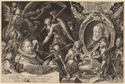 Bartholomaeus Spranger en zijn Wijlen Vrouw Christina Muller door Aegidius Sadeler II, after Bartholomaeus Spranger