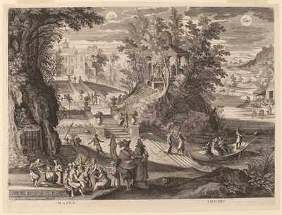 Mei en Juni door Aegidius Sadeler II after Paul Bril