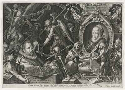 Bartholomaeus Spranger en zijn vrouw, Christina Muller, 1600 door Aegidius Sadeler or Saedeler