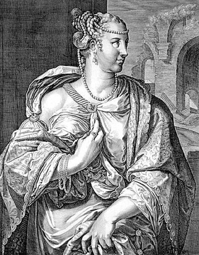 Lepida vrouw van Sergius Galba door Aegidius Sadeler or Saedeler