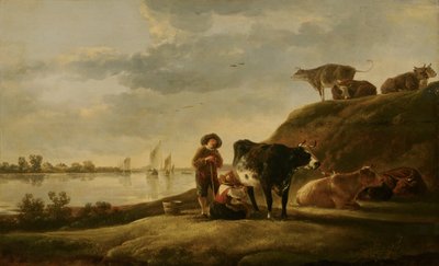 Vee bij de rivier door Aelbert Cuyp