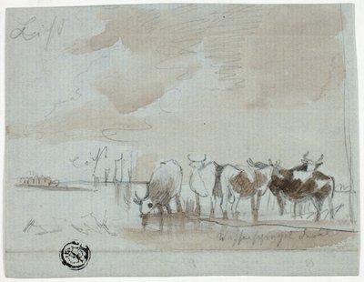 Vee in het water door Aelbert Cuyp