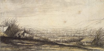 Uitgestrekt landschap met huisje en vee door Aelbert Cuyp