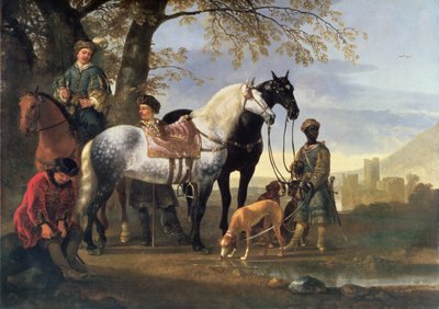 Jagers Gehouden, c.1650 door Aelbert Cuyp