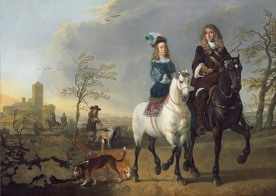Dame en Heer te Paard door Aelbert Cuyp