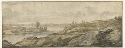 Landschap met een rivier door Aelbert Cuyp
