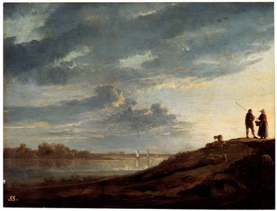 Zonsondergang over de Rivier, 1650s door Aelbert Cuyp