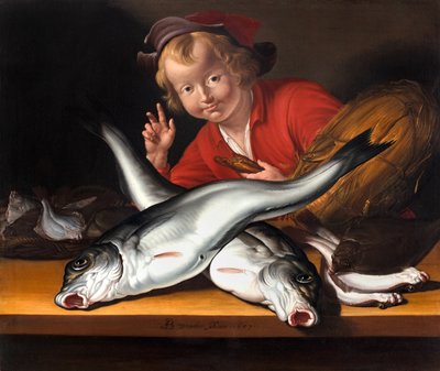 Een jonge visverkoper, ca.1657-57 (olieverf op onbelijnd doek) door Aelbert Jansz. van der Schoor