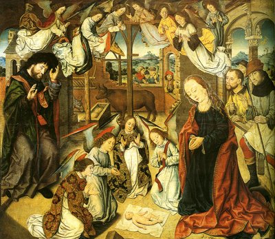 De aanbidding van de herders, ca. 1500 door Aelbrecht Bouts